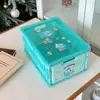Caja de Almacenamiento Plegable de Escritorio Transparente con Tapa Kulomi Gui Dog Caja de Almacenamiento para Estudiantes Snacks Libros Juguetes