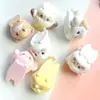 Acessórios de Resina DIY Cola de Chantilly Desenho Animado Pequenos Enfeites Criativos Pingente de Grampo de Cabelo Animais Fofos 3D Materiais para Alívio de Estresse