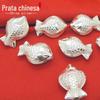 999 prata esterlina peixe acessórios pingente artesanal DIY pulseira tecida colar pingente de prata jóias pulseira material atacado