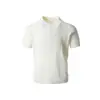 Camisa Polo Casual de Manga Corta con Diseño Retro Americano y Media Cremallera, Top de Color Sólido Fresco para Moda Masculina de Verano