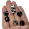 Accesorios de Joyería de Acero Inoxidable Acero Titanio Cuentas Pasantes de Tres Ranuras DIY Cuerda de Mano Collar Pulsera Cuentas Espaciadoras Cuentas Sueltas de Agujero Grande
