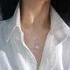 S925 Sterling Silver Fan-shaped Full Diamond Zircon Skirt Colar Luz Luxo Fan Pingente Clavícula Cadeia Internet Celebrity Wear Temperamento