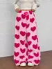 Marca independente transfronteiriça, estilo europeu e americano, calça pantalona com estampa de leopardo para mulheres, cintura alta, fluida, comprimento até o chão, modelagem solta, modeladora, casual e adequada para o uso diário
