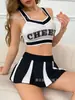 Europeu e Americano Transfronteiriço Sexy Hottie Com Letras Uniforme de Líder de Torcida Novo Modelo Transfronteiriço Verão Top Cropped Roupa Esportiva Fábrica Atacado