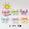 Pegatina de refrigerador de lazo color macarrón brillante pegamento cremoso accesorios para el cabello pasador parche material hecho a mano accesorios de resina