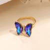 Collar de tres piezas con incrustaciones coloridas y transfronterizas, elegante collar de mariposa con diamantes y moda europea y americana para mujer