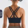 Top de yoga transfronteiriço com design de costas cruzadas, sutiã esportivo à prova de choque e com suporte, top fitness