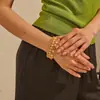 Producto Transfronterizo Más Vendido de Amazon, Pulsera Sencilla de Cuentas de Cobre para Mujer, Estilo Bohemio de Moda, Joyería Versátil para Apilar
