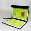 Tablero Táctico de Fútbol Baloncesto al por Mayor Mesa de Arena Plegable Bandeja de Cuero para Entrenador de Baloncesto Tablero Táctico con Bolígrafo Magnético