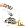Caja de ahorro cuadrada de acrílico transparente al por mayor de fábrica gran capacidad solo no puede entrar tanque de almacenamiento de ahorro de vidrio orgánico