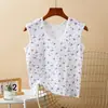 Marca de origen: Chaleco de algodón puro para mujeres de mediana edad y mayores, hombro ancho, talla grande, corte holgado para madres y abuelas, camiseta interior fina, disponible para dropshipping