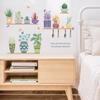 Planta Pastoril Cactus Suculenta Estante para Macetas Pegatinas de Pared Decoración Fresca para Paredes del Hogar Pegatinas Autoadhesivas MG93-30