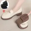 Otoño 2025 Mocasines de Piel Suave para Mujer Zapatos sin Cordones de Suela Suave Zapatos Británicos a Cuadros para Mujer Zapatos de Piel Estilo Nuevo para Mujer