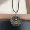 Estilo Hip-Hop Retro Cada Uno Collar Rotatorio Redondo Hueco Hombres Agresivo y Generoso Estilo Literario Colgante Creativo