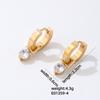 MOXI Jewelry - Pendientes de lujo ligeros de estilo europeo y americano de alta calidad con microincrustaciones de circonitas chapadas en oro y cobre, pendientes de estilo simple para mujer