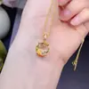 Colar Pendente de Citrino Natural com Microincrustação de Cobre Transfronteiriço Europeu e Americano Novo Produto High-End Brilhante Elegante Moda Personalizado para Mulheres