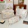 Bolsa de maquillaje con lazo a cuadros, color vibrante, gran capacidad, portátil, para viaje, para mujer, 2024