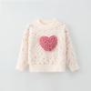 Conjunto de Falda y Suéter Estéreo de Corazón Estilo Coreano para Niñas 2025 Primavera Nuevo Conjunto de Dos Piezas
