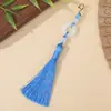 Estilo nacional borla fleco bucle anillo de correr cierre de langosta borla accesorios de decoración de ropa colgante de abanico borla colgante Hanfu broche pequeño colgante