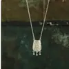 Bolsa de la Fortuna a Juego de Blogger Collar a Cuadros para Mujer, Lujo Accesible Nicho Cadena de Clavícula de la Fortuna Accesorios