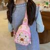 Bolsa Infantil Nova Primavera 2025 Desenho Animado Tecido de Nylon Ombro Transversal Peito Multifuncional Bolsa de Armazenamento para Bebê
