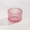 Portavelas Transparente para Velas de Aromaterapia de Vidrio Vacío con Patrón Vertical de Fabricante, Listo para Usar, al por Mayor, Adornos Difusores