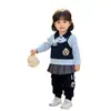 Conjunto de Vestido y Pantalones Estilo Coreano Universitario para Niñas Primavera y Otoño Conejo Muñeca Bebé Elegante para Salir