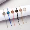 Pulseira Europeia e Americana Mais Vendida Dourada Redonda Corda Colorida para Mulheres, Resina Imitação Pedra Natural Joia de Amor, Presente de Asas do Amor