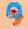 Ropa Nueva para Niños Manga Larga Niño Niño Bebé Dibujos Animados Manga Larga Avión Traje para Casa Pijama k212
