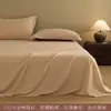 Sábanas de Algodón Cepillado Engrosado Pieza Única Algodón Puro 100% Algodón Estilo Nuevo Individual Dormitorio Estudiantil Funda de Almohada Blanca Juego de Tres Piezas 3