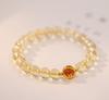 Hazte Rico de la Noche a la Mañana Pulsera de Cristal Amarillo Natural con Cuentas para Mujer Joyería Chapada en Oro Dropshipping