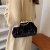 Bolsa de pelúcia com lantejoulas para outono e inverno 2024 nova moda bolsa transversal com corrente de ombro doce bolsa portátil tipo concha