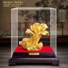 Adorno de col de terciopelo bañado en oro, simbolizando prosperidad y riqueza, decoración para el hogar y la sala de estudio, regalo para inauguraciones de seguros y bancos, adorno que trae fortuna