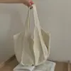 Bolsa de Ombro Único Tecida Estilo Ins Retrô Coreana, Nova Bolsa Casual de Praia para Férias, Bolsa Tecida de Crochê, Bolsa Tote de Mão