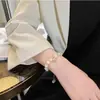 Elegante Pingente de Concha Dourada com Contas Personalizadas Pulseira Olho de Gato Pulseira Design de Moda Ins Pulseira para Namorada Celebridade da Internet
