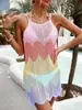 Novo Biquíni Maiô Saída de Praia Moda Férias na Costa Vestido de Alça Colorido Proteção Solar Saída de Praia para Mulheres