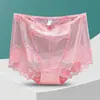 Yumei 9007 ropa interior sexy de encaje de cintura alta para mujer, tangas huecas transparentes, talla grande para gordos, 200 kg