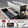 Parrilla de barbacoa engrosada para el hogar al aire libre plegable portátil de estilo antiguo estante de barbacoa de carbón para puesto comercial estante para brochetas herramientas