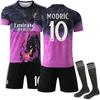 Uniforme de Treino de Futebol 2526 Real Madrid Edição Especial Padrão Dragão Uniforme de Futebol Preto Roxo Não. Camisa 9 Mbappe 5 Bellingar