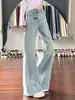 Jeans de Color Claro Acampanados para Mujer, Nuevo Diseño de Verano, Tiro Alto, Corte Holgado, Adelgazantes, Pantalones Versátiles de Pierna Ancha Bootcut