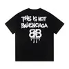 Camiseta de Verano Cruzada Bale25Ss Nuevo Estilo 260g Algodón Peinado Puro Hilo Doble Logo Impreso Lujo Accesible para Hombre y Mujer Manga Corta