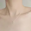 Collar de Corazón Nudo de Plata de Ley 925 Coreano para Mujer, Exquisita Cadena para Clavícula, Versátil para Usar Solo o en Capas, Extremadamente Sencillo