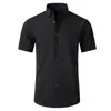 Novas Camisas Masculinas de Manga Longa para Comércio Exterior Transfronteiriço, Estilo Coreano para Jovens, Cor Sólida, Negócios Casuais, Simples, Slim Fit, Venda por Atacado