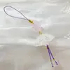 Lótus Cristalizado Lírio do Vale Estilo Nacional Lótus Corrente de Celular com Contas Chaveiro Pingente de Bolsa Joia Exquisita Presente para Mulheres