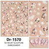Redanco5D En relieve Popular Pegatinas para Uñas Oro y Plata Roto Copo de Nieve Navideño Pegatinas Estéreo para Uñas Dr1570