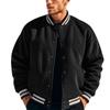 Chamarra de Vuelo de Color Sólido de la Fuerza Aérea para Hombre de Otoño e Invierno con Forro Polar Estilo Americano Deportivo Holgada Casual Cuello Alto