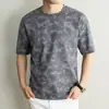 2026 Verano Nuevo Estilo Estampada de Manga Corta Moda Cuello Redondo para Hombre Camiseta de Manga Corta Casual Holgada Versátil Sudadera Deportiva