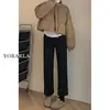 Jeans Preto de Barra Reta Feminino Cintura Alta Primavera e Outono plus size gordinha Solto Emagrecimento Formato Pera Cropped Calça de Barra Larga