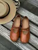 ¡Versión de cuero suave! Zapatos Mary Jane para mujer, versátiles estilo universitario, punta redonda, decoración de remaches, correa de hebilla única, zapatos planos cómodos
