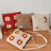 Bolsa Exquisita de Palha Trançada com Recortes, Bolsa de Ombro, Bolsa de Palha Trançada, Bolsa de Praia para Férias na Beira-Mar, Bolsa de Palha Trançada para Celular, Bolsa Transversal